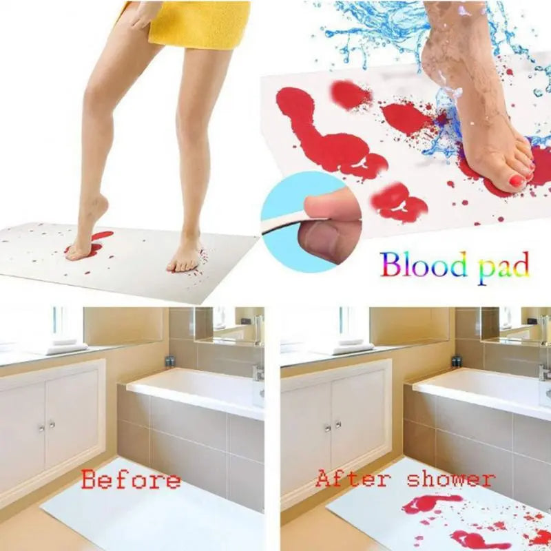 Bloody Footprint Doormat – Flannel Halloween Prank Mat