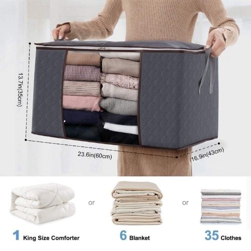 Foldable Fabric Storage Bins with Clear Window – Large Capacity Organizers