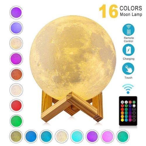 LED Moon Lamp – 16 Colors & Remote Control