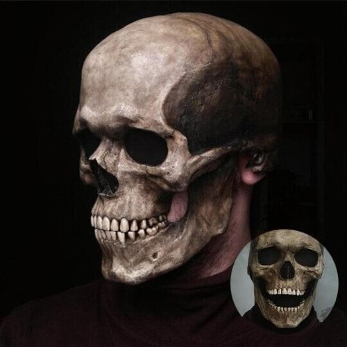 Movable Jaw Skull Mask – Realistic Latex Halloween Costume