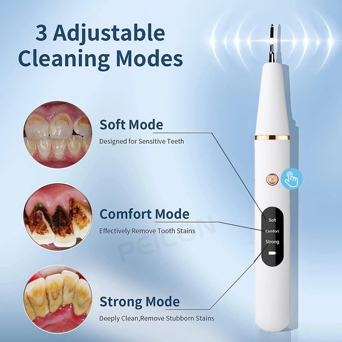 Ultrasonic Dental Teeth Plaque Remover & Cleaner – Sonic Tartar Removal Tool