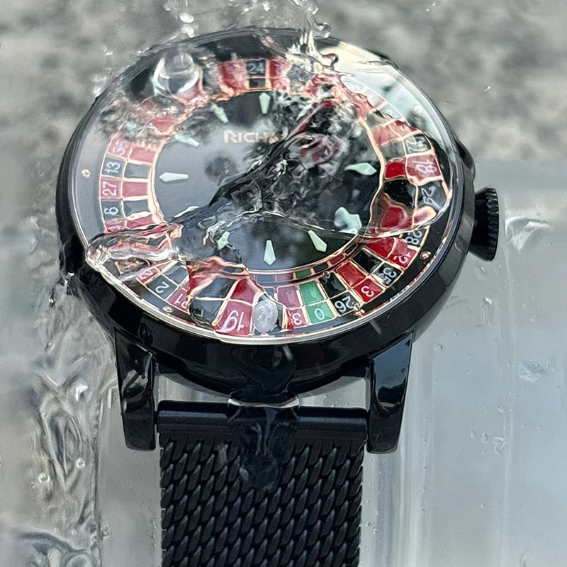 Las Vegas Roulette Mechanical Watch – NH35 Automatic Casino Dial Timepiece