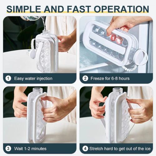 2-in-1 Ice Ball Maker – Fast Ice Cube Tray & Mold
