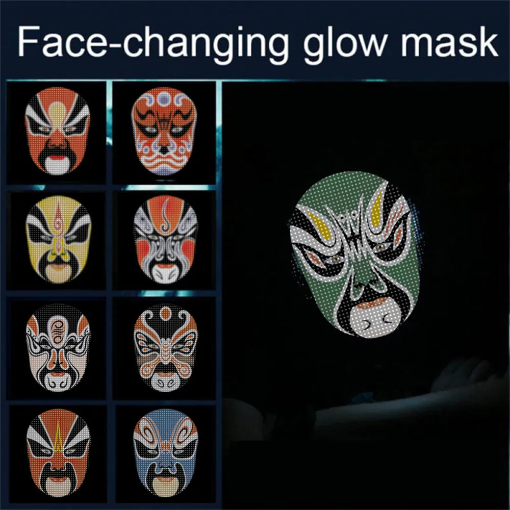 LED Face Transforming Mask – App Controlled Halloween Party Mask
