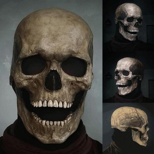 Movable Jaw Skull Mask – Realistic Latex Halloween Costume