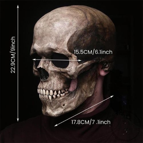 Movable Jaw Skull Mask – Realistic Latex Halloween Costume