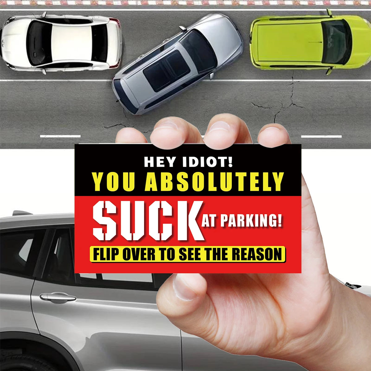 You Parked Like An Idiot” Business Cards – Funny Parking Violation Cards (50 Pack)