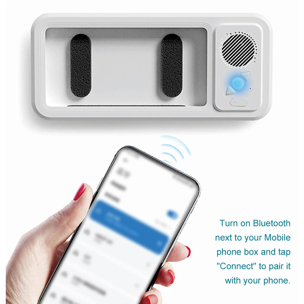 Shower Phone Holder with Bluetooth Speaker – Waterproof Wall Mount for Music & Videos