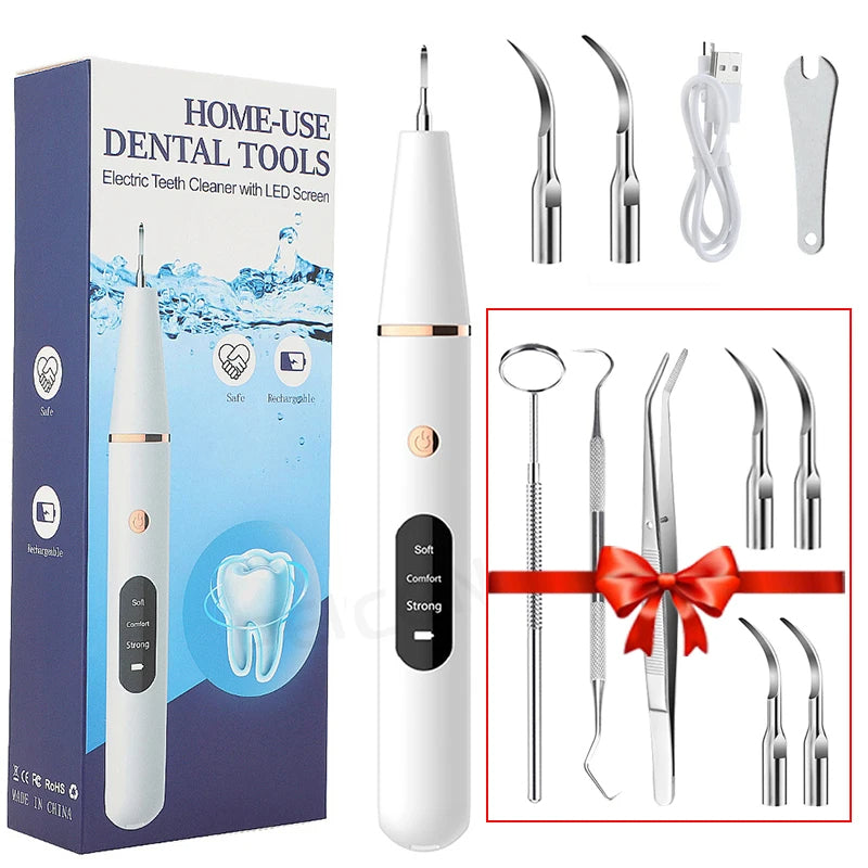 Ultrasonic Dental Teeth Plaque Remover & Cleaner – Sonic Tartar Removal Tool