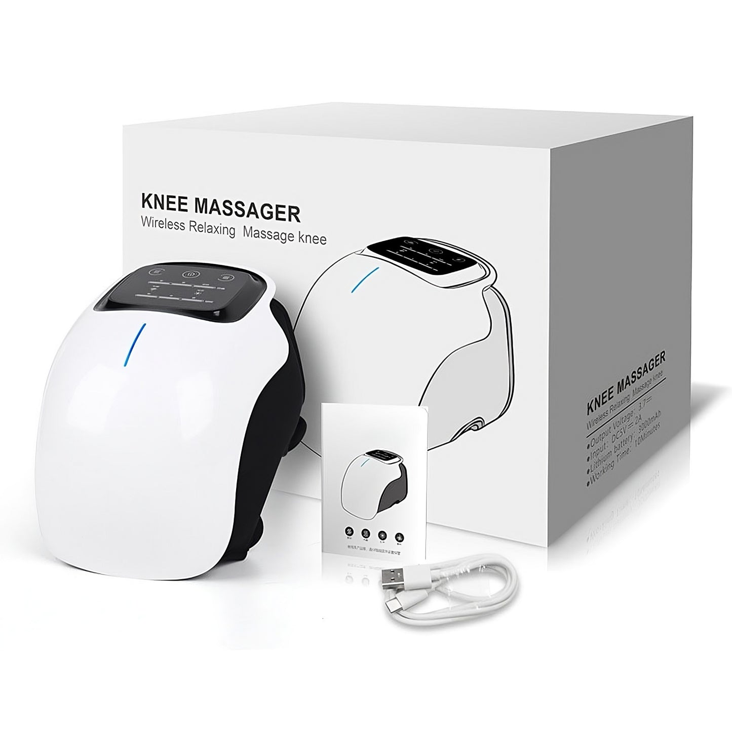 Cordless Knee Massager with Heat & Red Light Therapy