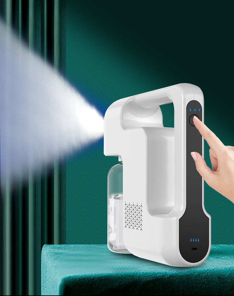 Hand-held wireless nano spray disinfection gun blue ray disinfection gun rechargeable spray gun alcohol atomization spray machine