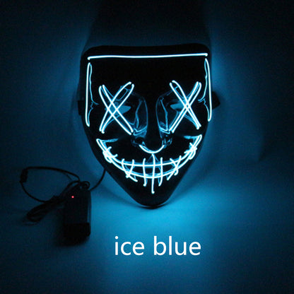 LED Glow Scary Mask – PVC EL Wire Halloween Party Mask