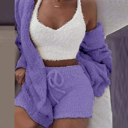 Women’s Knit Pajama Set – 3-Piece Cozy Lounge Outfit