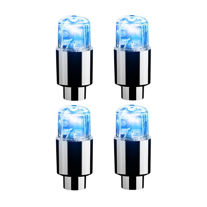 LED Wheel Lights 4-Pack – Colorful Valve Cap Lights for Cars & Bikes
