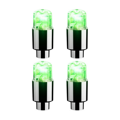 LED Wheel Lights 4-Pack – Colorful Valve Cap Lights for Cars & Bikes