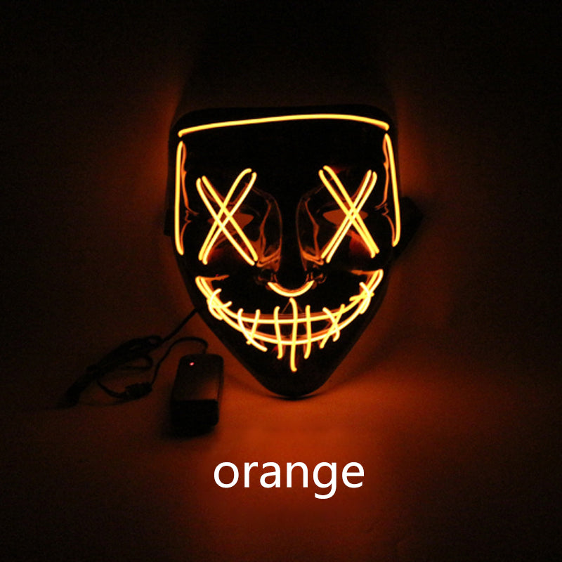 LED Glow Scary Mask – PVC EL Wire Halloween Party Mask