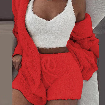 Women’s Knit Pajama Set – 3-Piece Cozy Lounge Outfit