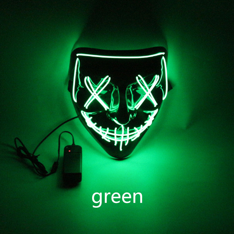 LED Glow Scary Mask – PVC EL Wire Halloween Party Mask