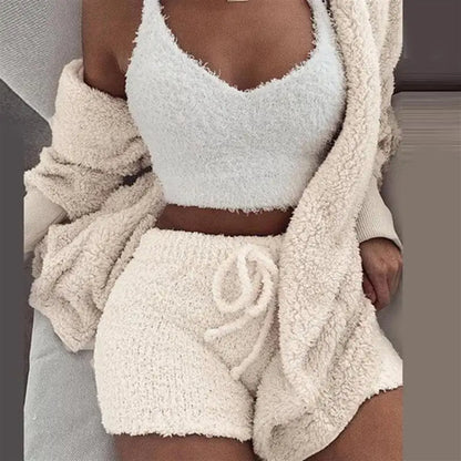 Women’s Knit Pajama Set – 3-Piece Cozy Lounge Outfit