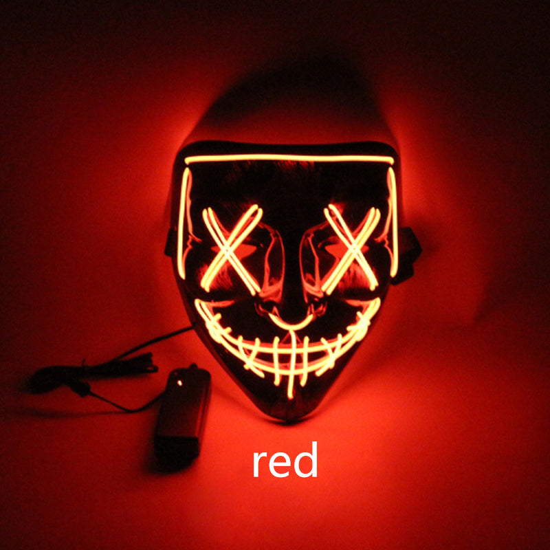 LED Glow Scary Mask – PVC EL Wire Halloween Party Mask