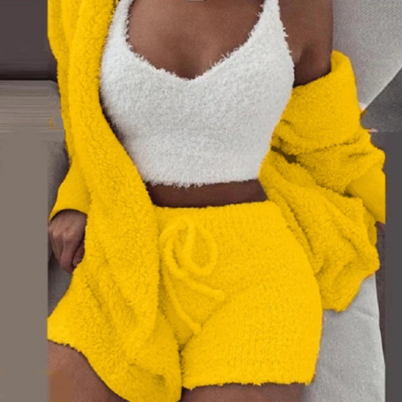 Women’s Knit Pajama Set – 3-Piece Cozy Lounge Outfit