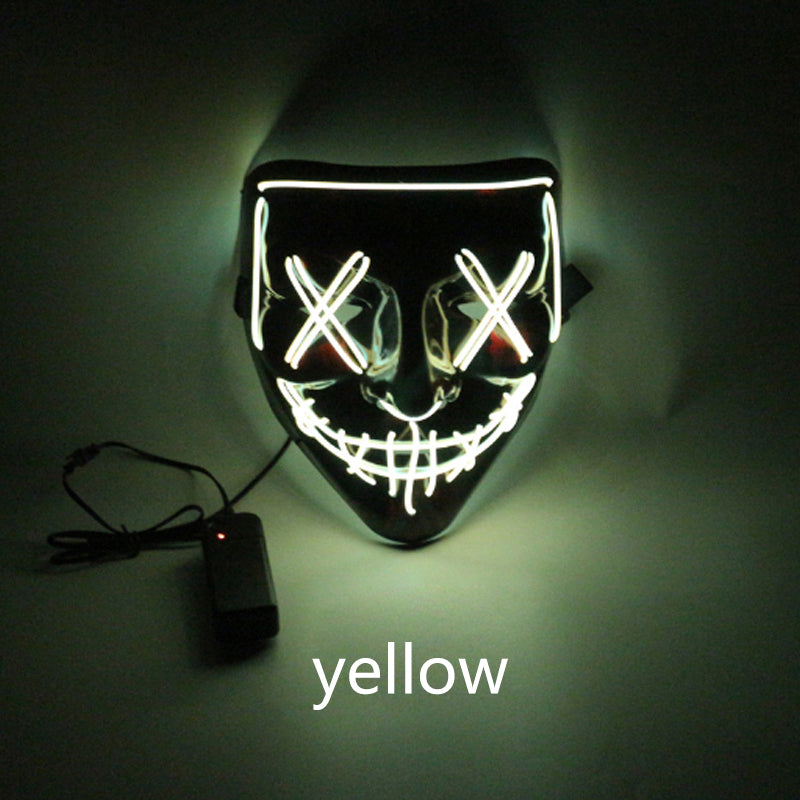 LED Glow Scary Mask – PVC EL Wire Halloween Party Mask