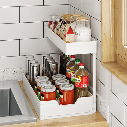 L-Shaped Kitchen Sink Storage Rack – Pull-Out Cabinet Organizer