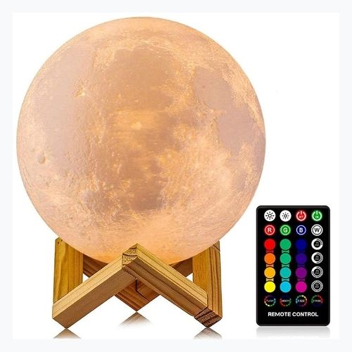 LED Moon Lamp – 16 Colors & Remote Control