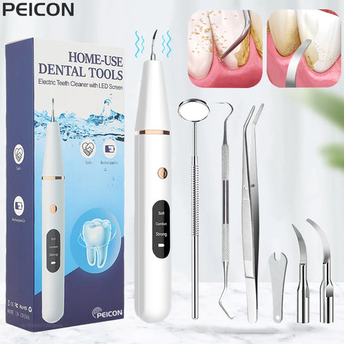 Ultrasonic Dental Teeth Plaque Remover & Cleaner – Sonic Tartar Removal Tool