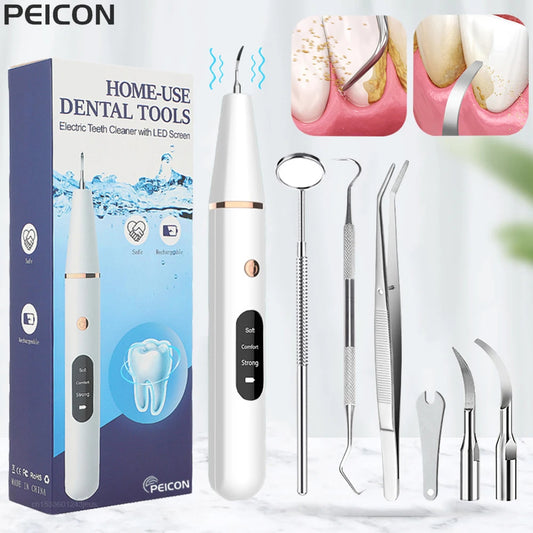 Ultrasonic Dental Teeth Plaque Remover & Cleaner – Sonic Tartar Removal Tool