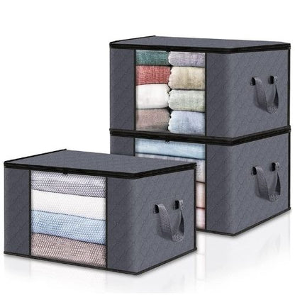 Foldable Fabric Storage Bins with Clear Window – Large Capacity Organizers