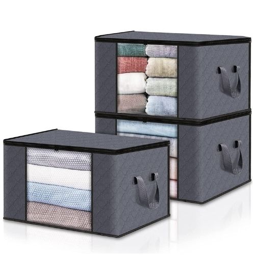 Foldable Fabric Storage Bins with Clear Window – Large Capacity Organizers