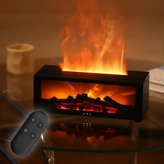Fireplace Humidifier – LED Flame Essential Oil Diffuser