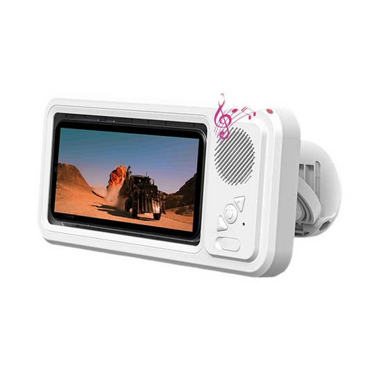 Shower Phone Holder with Bluetooth Speaker – Waterproof Wall Mount for Music & Videos