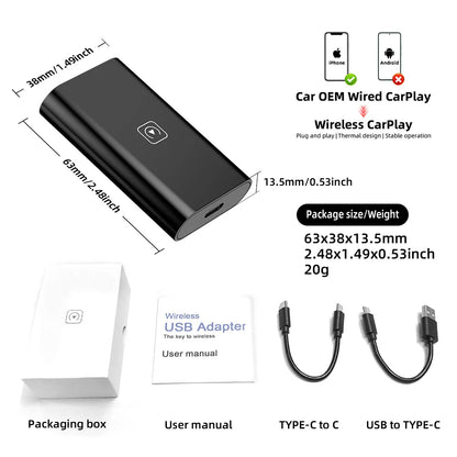 Wireless CarPlay Adapter – Plug & Play Dongle for Apple iPhone