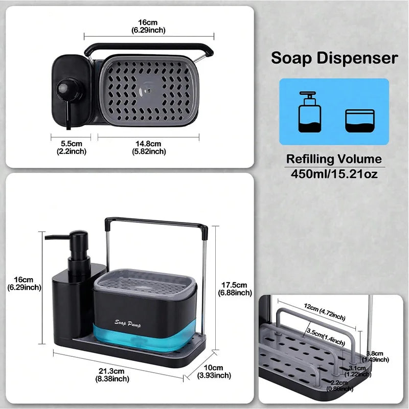 5-in-1 Hand and Dish Soap Dispenser Set – Kitchen Organizer