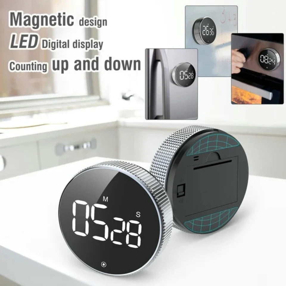 LED Digital Timer – Magnetic Countdown & Stopwatch with Alarm