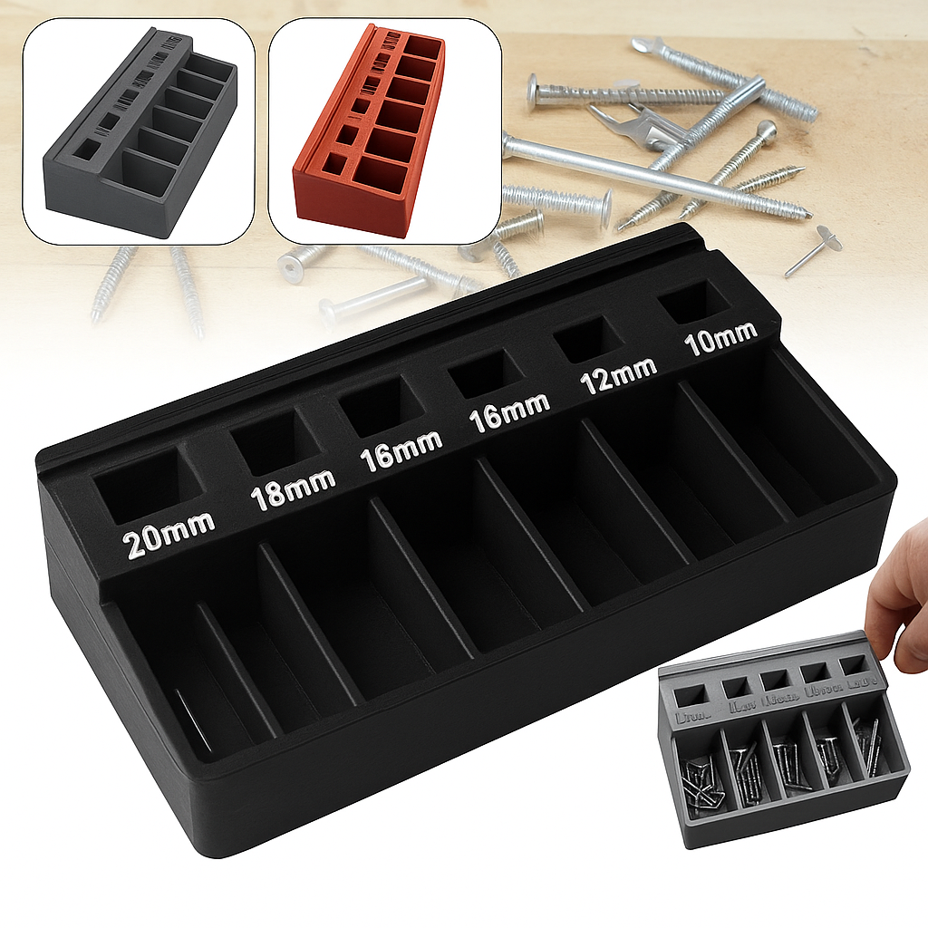 Bolt & Screw Length Sorter Tray – M3 Hardware Organizer