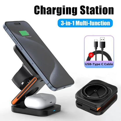 MagSafe-Compatible Foldable Charging Station (3-in-1)