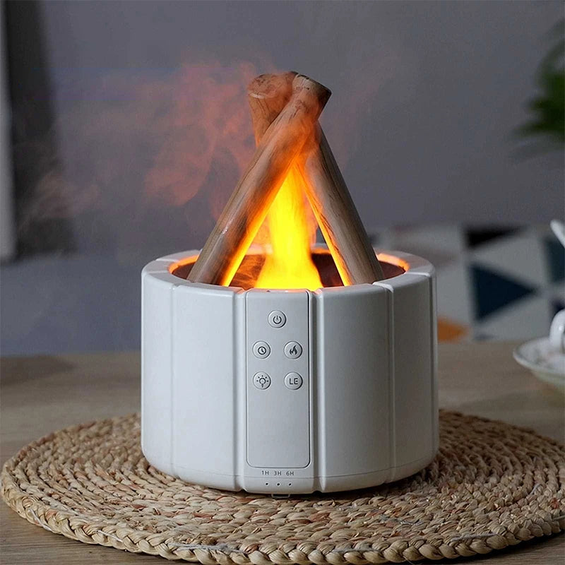 Bonfire Shaped Diffuser – LED Flame Essential Oil Humidifier