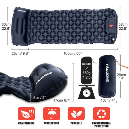 Camping Inflatable Mattress with Built-In Foot Pump