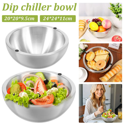 35oz Stainless Steel Insulated Serving Bowl – Hot & Cold Food Storage