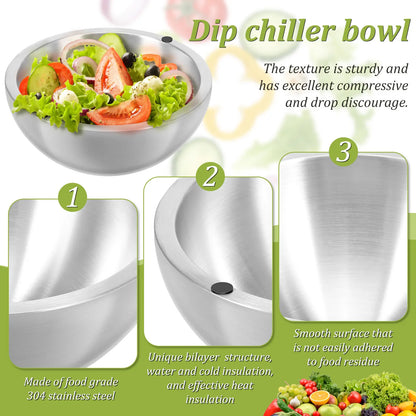 35oz Stainless Steel Insulated Serving Bowl – Hot & Cold Food Storage
