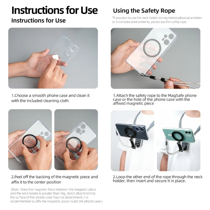 Magnetic Neck Hanging Mount Holder – Wearable Phone & Action Camera Bracket