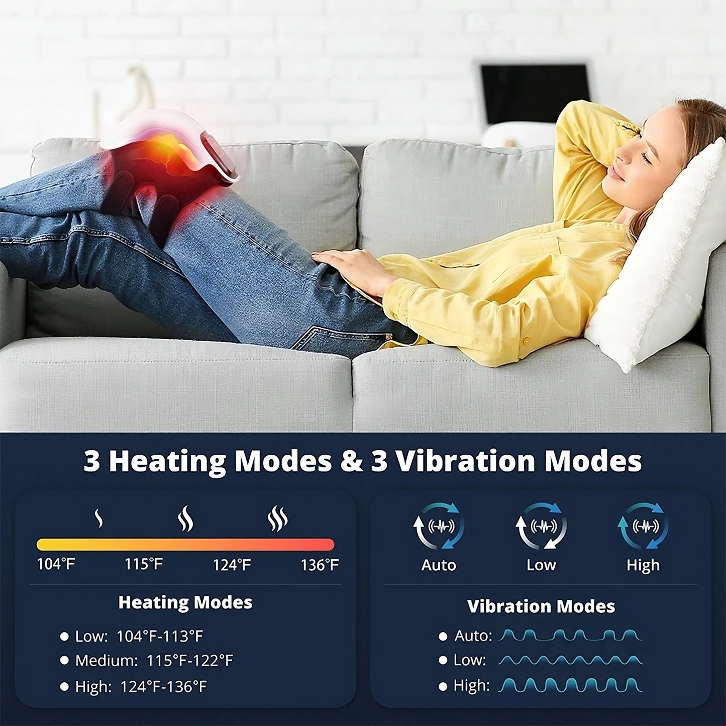 Cordless Knee Massager with Heat & Red Light Therapy