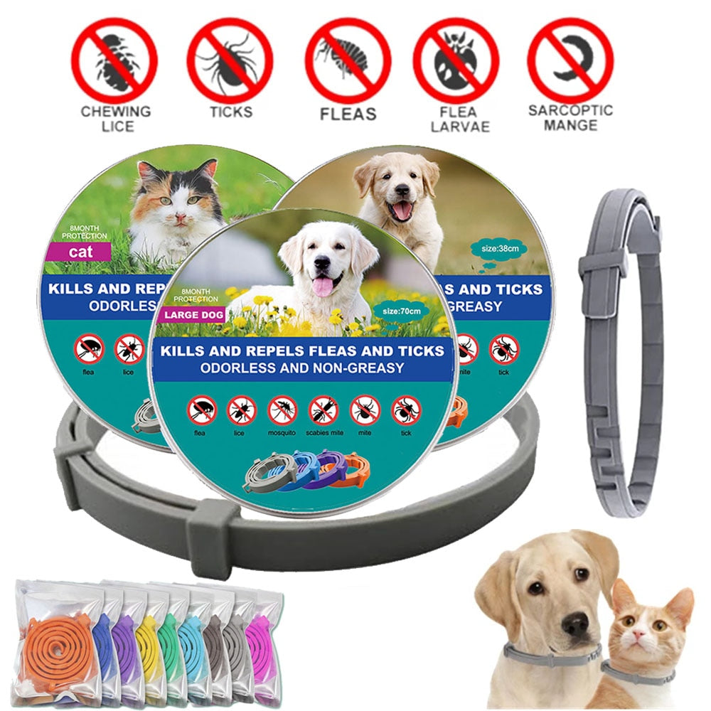 Flea & Tick Collar for Cats & Dogs – Adjustable Anti-Parasitic Protection
