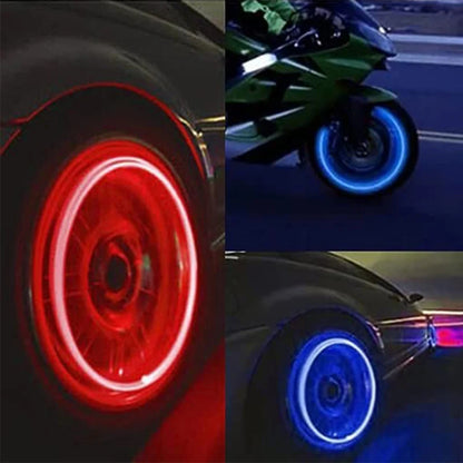 LED Wheel Lights 4-Pack – Colorful Valve Cap Lights for Cars & Bikes