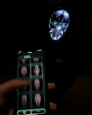 LED Face Transforming Mask – App Controlled Halloween Party Mask