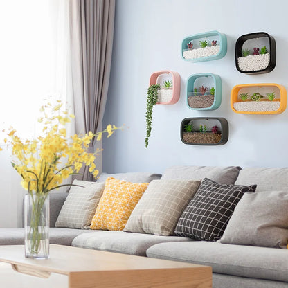 Modern Rectangle Hanging Wall Flower Vase – Decorative Wall-Mounted Planter