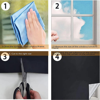 Self-Adhesive Pleated Blinds – Blackout Window Shades, No-Drill Installation